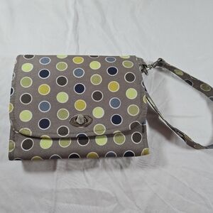 Lilly Bit Diaper Bag Baby Messenger Polka Dot Bag - Gray and Multicolor